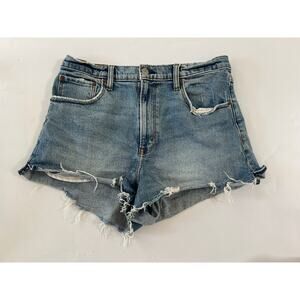 Abercrombie & Fitch High Rise Cutoff Blue Denim Shorts Womens Size 30
